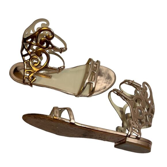 Sophia Webster Rose Gold Birdie Flat Sandal Sz 38 - Picture 4 of 7